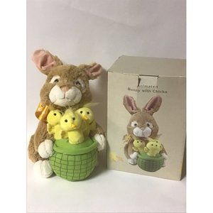 Animated Bunny with Chicks. Easter Treasures. Works great. Adorable for Spring
